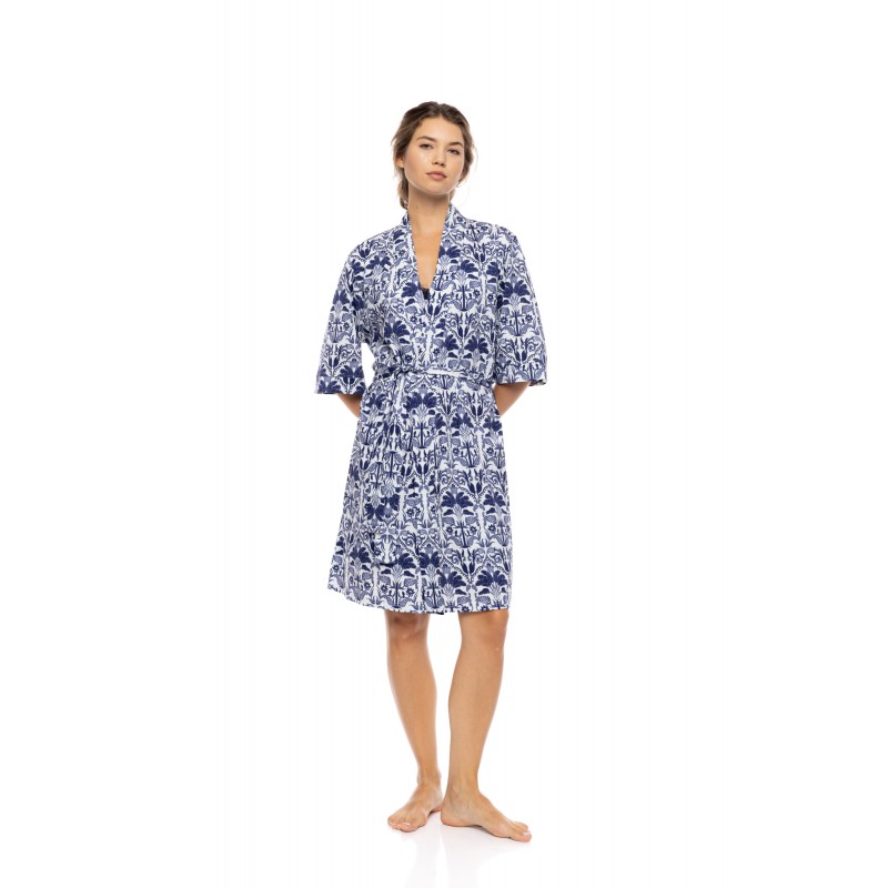 S1557 - Type - ROBE BLUE TROPICAL- (S1557) S1557 - Type - ROBE BLUE TROPICAL- (S1557)
