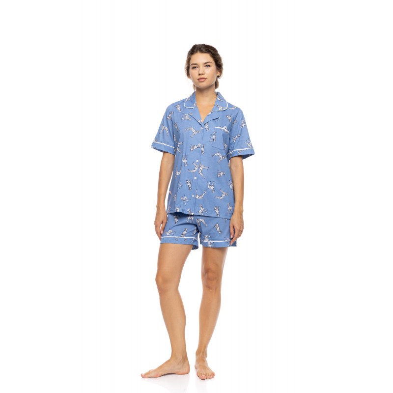 S1559 - Type - PYJAMA BUTTONED SHORT PANTS DALMATIAN DENIM- (S1559) S1559 - Type - PYJAMA BUTTONED SHORT PANTS DALMATIAN DENIM- (S1559)
