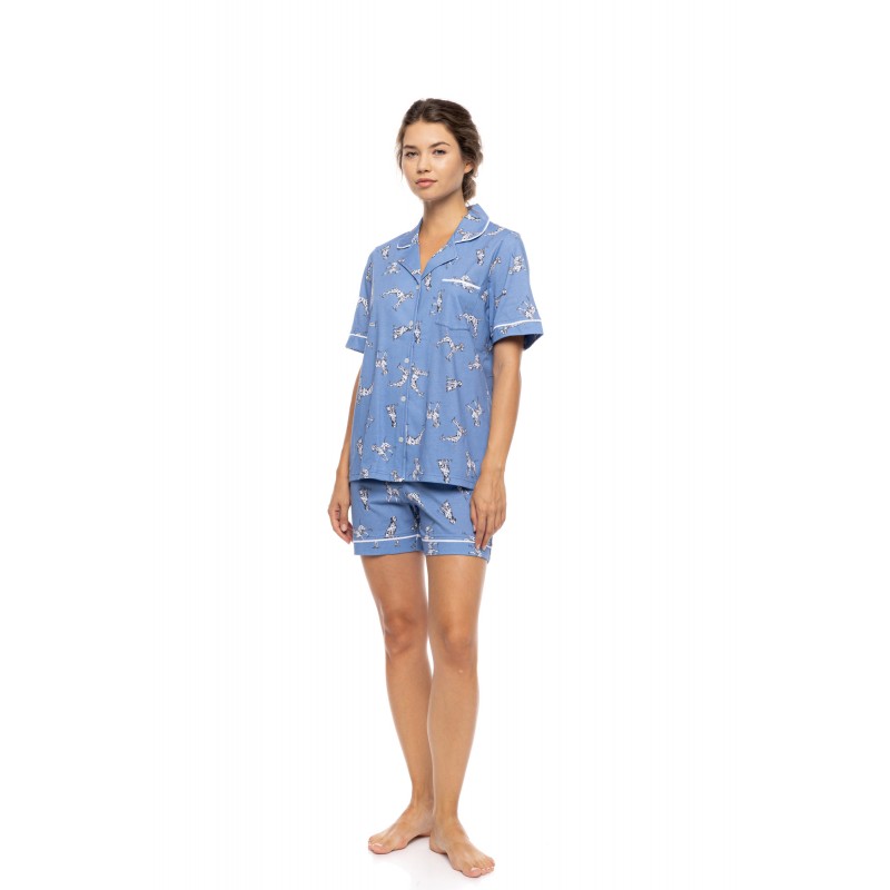S1559 - Type - PYJAMA BUTTONED SHORT PANTS DALMATIAN DENIM- (S1559) S1559 - Type - PYJAMA BUTTONED SHORT PANTS DALMATIAN DENIM- (S1559)
