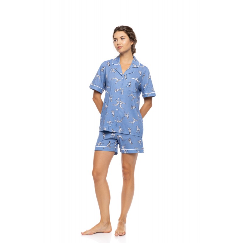 S1559 - Type - PYJAMA BUTTONED SHORT PANTS DALMATIAN DENIM- (S1559) S1559 - Type - PYJAMA BUTTONED SHORT PANTS DALMATIAN DENIM- (S1559)