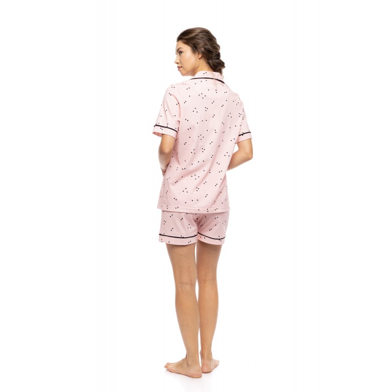 S1577 - Type - PYJAMA BUTTONED SHORT PANTS LITTLE HEART PINK- (S1577)
