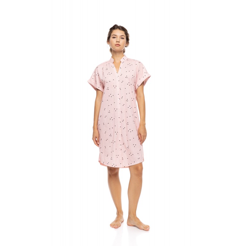 S1578 - Type - NIGHTGOWN BUTTONED LITTLE HEART PINK- (S1578)