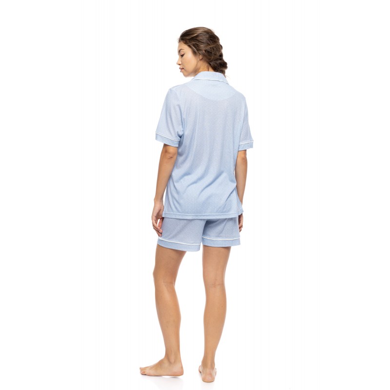 S1585 - Blue Cloud - PYJAMA BUTTONED SHORT PANTS SUMMER GEO- (S1585) S1585 - Blue Cloud - PYJAMA BUTTONED SHORT PANTS SUMMER GEO- (S1585)