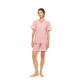 S1589 - Raspberry - PYJAMAS SHORTS SUMMER GEO- (S1589)