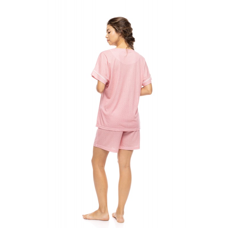 S1589 - Raspberry - PYJAMAS SHORTS SUMMER GEO- (S1589)