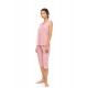 S1591 - Raspberry - PYJAMAS CAPRI SUMMER GEO- (S1591) S1591 - Raspberry - PYJAMAS CAPRI SUMMER GEO- (S1591)
