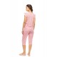 S1591 - Raspberry - PYJAMAS CAPRI SUMMER GEO- (S1591) S1591 - Raspberry - PYJAMAS CAPRI SUMMER GEO- (S1591)