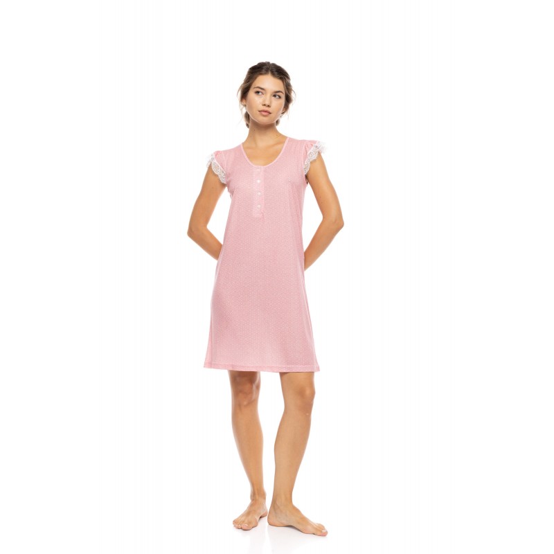 S1592 - Raspberry - NIGHTGOWN SUMMER GEO- (S1592) S1592 - Raspberry - NIGHTGOWN SUMMER GEO- (S1592)