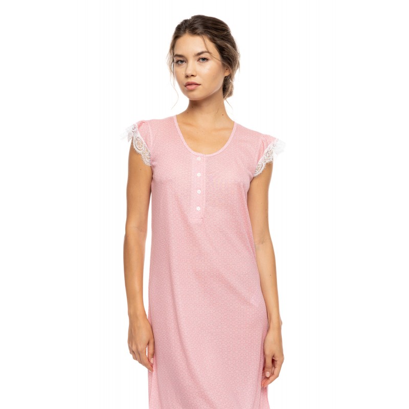 S1592 - Raspberry - NIGHTGOWN SUMMER GEO- (S1592) S1592 - Raspberry - NIGHTGOWN SUMMER GEO- (S1592)