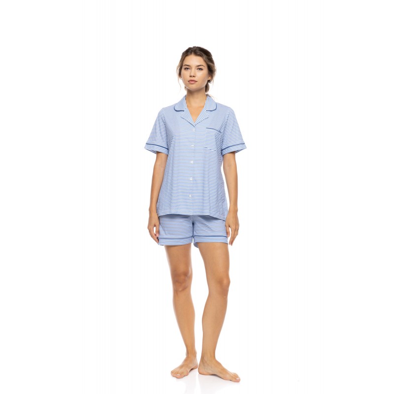 S1594 - Type - PYJAMA BUTTONED SHORT PANTS MARINIERE- (S1594) S1594 - Type - PYJAMA BUTTONED SHORT PANTS MARINIERE- (S1594)