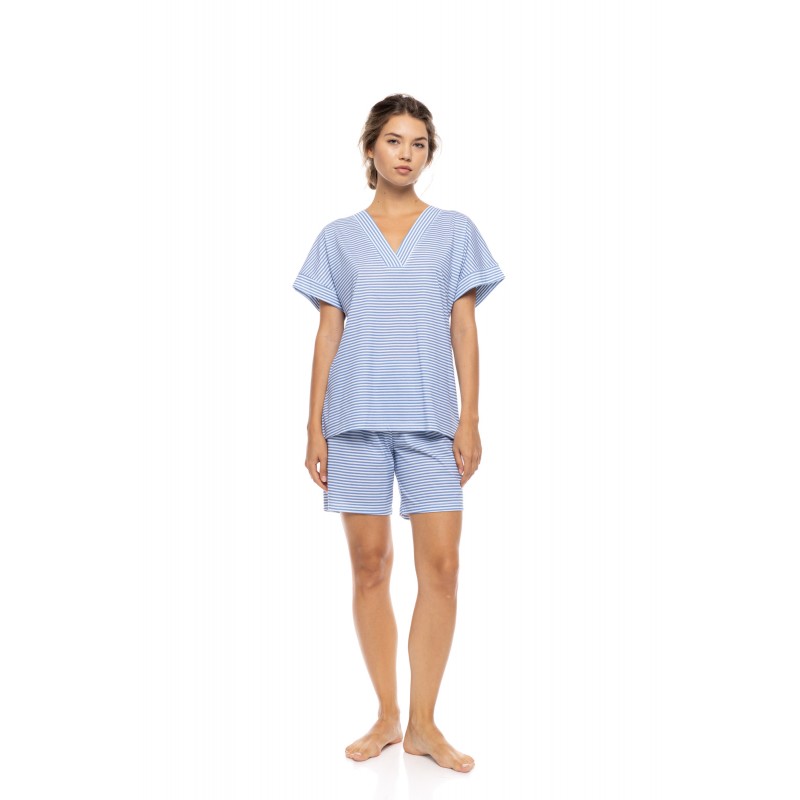 S1597 - Type - PYJAMA SHORT MARINIERE- (S1597)