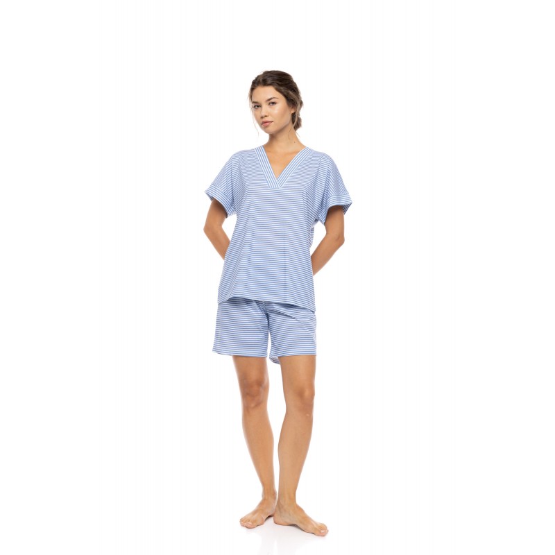 S1597 - Type - PYJAMA SHORT MARINIERE- (S1597)