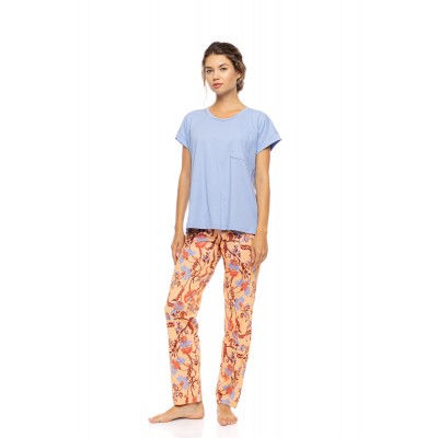 S1609 - Type - PYJAMAS LONG PANTS TROPICAL FLOWER- (S1609)