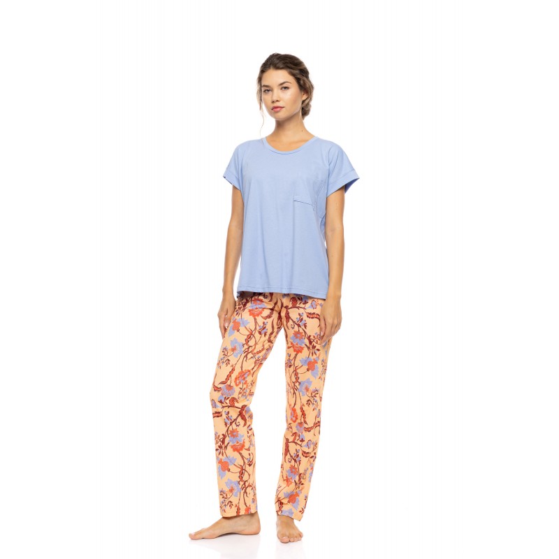 S1609 - Type - PYJAMAS LONG PANTS TROPICAL FLOWER- (S1609) S1609 - Type - PYJAMAS LONG PANTS TROPICAL FLOWER- (S1609)