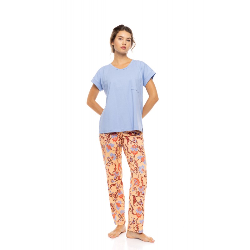 S1609 - Type - PYJAMAS LONG PANTS TROPICAL FLOWER- (S1609) S1609 - Type - PYJAMAS LONG PANTS TROPICAL FLOWER- (S1609)