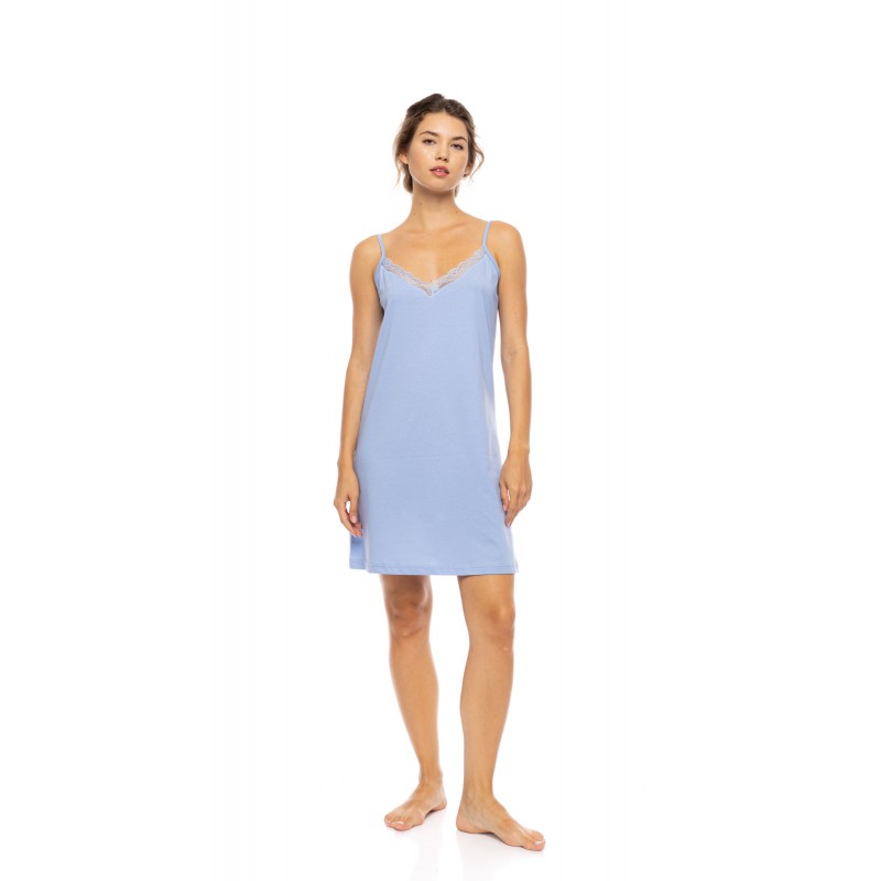 S1612 - Blue Cloud - NIGHTGOWN SOLID TROPICAL FLOWER- (S1612) S1612 - Blue Cloud - NIGHTGOWN SOLID TROPICAL FLOWER- (S1612)