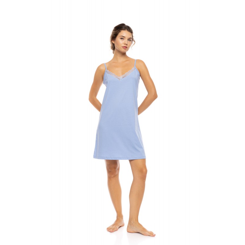 S1612 - Blue Cloud - NIGHTGOWN SOLID TROPICAL FLOWER- (S1612) S1612 - Blue Cloud - NIGHTGOWN SOLID TROPICAL FLOWER- (S1612)