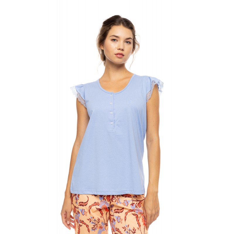 S1613 - Type - PYJAMA CAPRI TROPICAL FLOWER- (S1613) S1613 - Type - PYJAMA CAPRI TROPICAL FLOWER- (S1613)