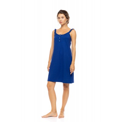 S1618 - Indigo Blue - NIGHTGOWN SOLID SUMMER DAISY- (S1618)