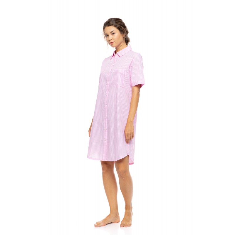S1627 - Blue Cloud - NIGHTGOWN BUTTONED DUO STRIPE- (S1627) S1627 - Blue Cloud - NIGHTGOWN BUTTONED DUO STRIPE- (S1627)