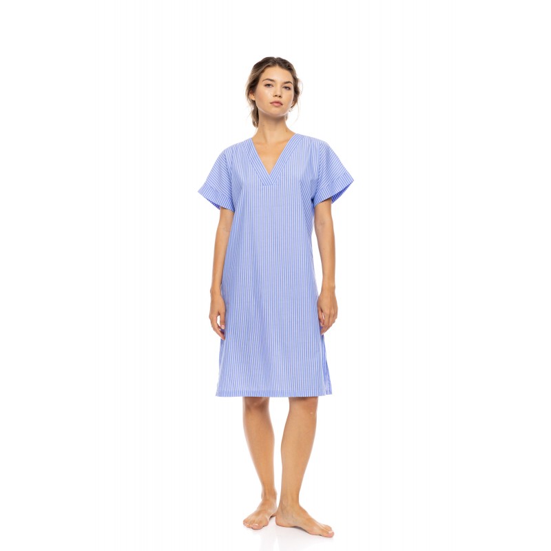 S1629 - Blue Cloud - NIGHTGOWN DUO STRIPE- (S1629) S1629 - Blue Cloud - NIGHTGOWN DUO STRIPE- (S1629)