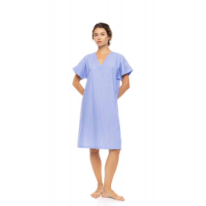 S1629 - Blue Cloud - NIGHTGOWN DUO STRIPE- (S1629) S1629 - Blue Cloud - NIGHTGOWN DUO STRIPE- (S1629)