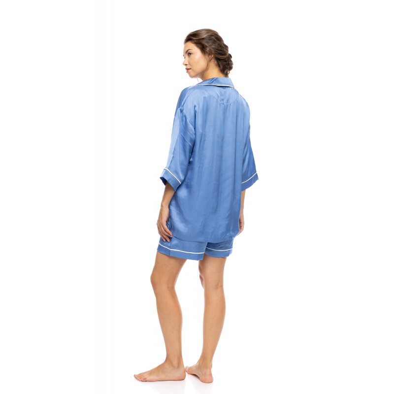 S1638 - Blue Cloud - PYJAMA BUTTONED SHORT PATNS PURE CHIC- (S1638) S1638 - Blue Cloud - PYJAMA BUTTONED SHORT PATNS PURE CHIC- (S1638)