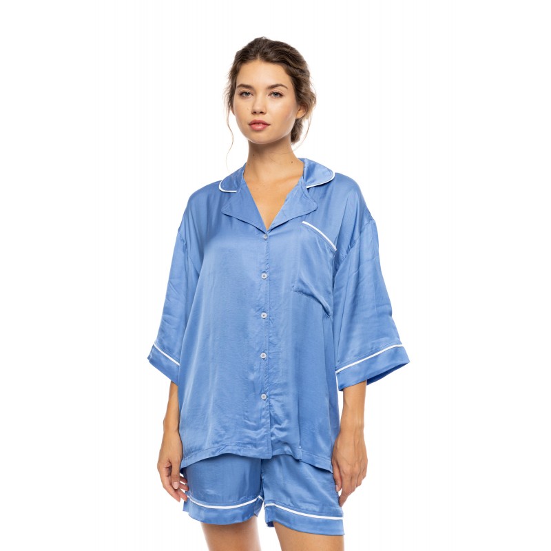 S1638 - Peach Pink - PYJAMA BUTTONED SHORT PATNS PURE CHIC- (S1638) S1638 - Peach Pink - PYJAMA BUTTONED SHORT PATNS PURE CHIC- (S1638)