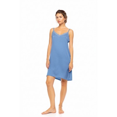 S1640 - Blue Cloud - NIGHTGOWN SATIN PURE CHIC- (S1640) S1640 - Blue Cloud - NIGHTGOWN SATIN PURE CHIC- (S1640)