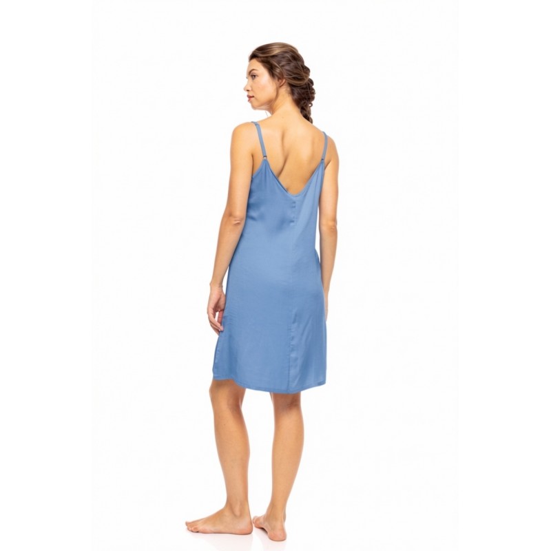 S1640 - Blue Cloud - NIGHTGOWN SATIN PURE CHIC- (S1640) S1640 - Blue Cloud - NIGHTGOWN SATIN PURE CHIC- (S1640)