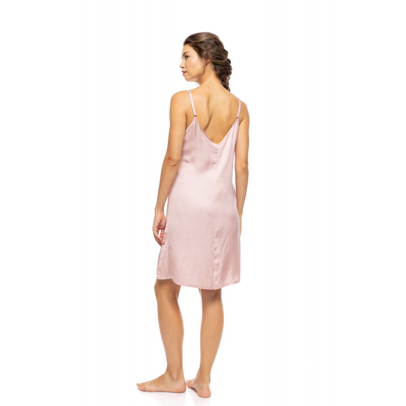S1640 - Peach Pink - NIGHTGOWN SATIN PURE CHIC- (S1640)