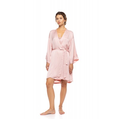 S1642 - Peach Pink - ROBE SATIN PURE CHIC- (S1642)
