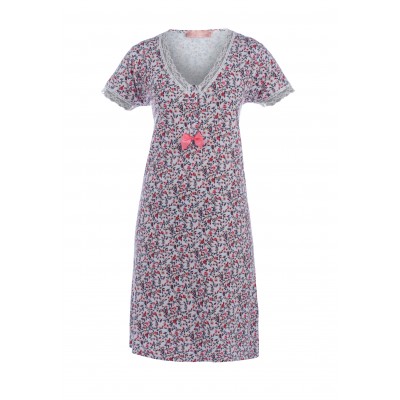 S375 - Blue - NIGHTGOWN FLORAL- (S375)