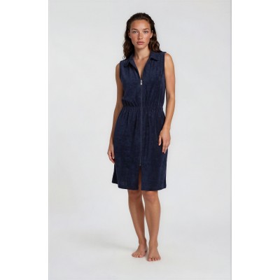 S461_1 - Blue - Beachwaer Terry Zipper Solid- (S461_1)