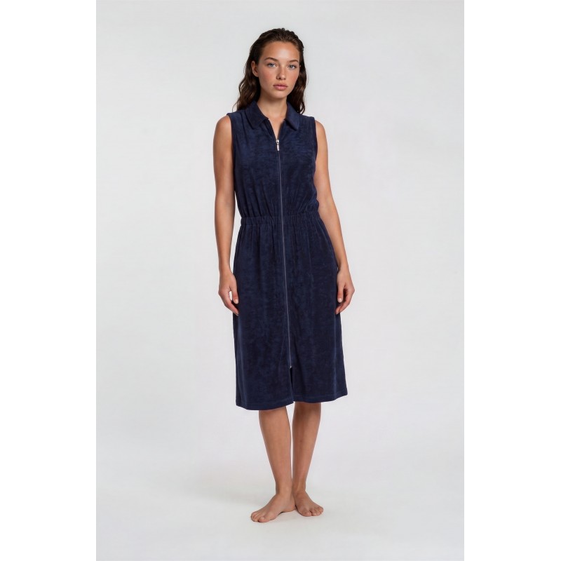 S461_1 - Blue - Beachwaer Terry Zipper Solid- (S461_1) S461_1 - Blue - Beachwaer Terry Zipper Solid- (S461_1)