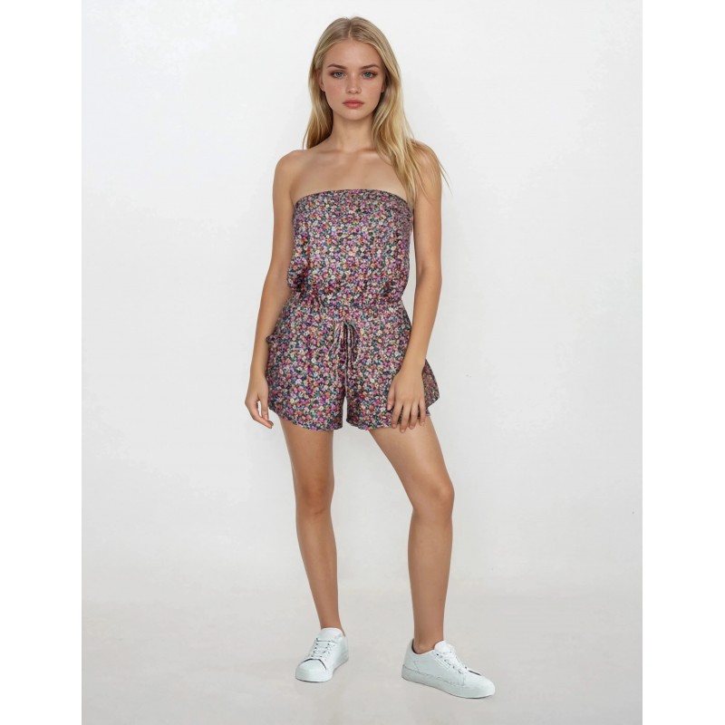 S462 - Black - BEACHWEAR TERRY FLORAL PRINT- (S462) S462 - Black - BEACHWEAR TERRY FLORAL PRINT- (S462)