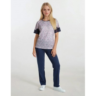 S616 - Type - PIJAMA LONG PANT PETITE FLOWER- (S616) S616 - Type - PIJAMA LONG PANT PETITE FLOWER- (S616)