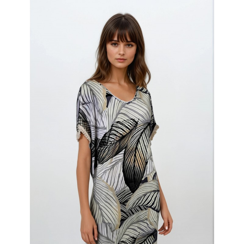 S637 - Black - BEACHDRESS HAVANERA LONG- (S637) S637 - Black - BEACHDRESS HAVANERA LONG- (S637)
