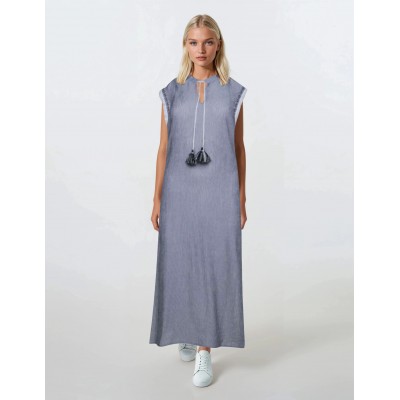 S663 - Type - BEACHDRESS LONG SEA STRIPE- (S663) S663 - Type - BEACHDRESS LONG SEA STRIPE- (S663)