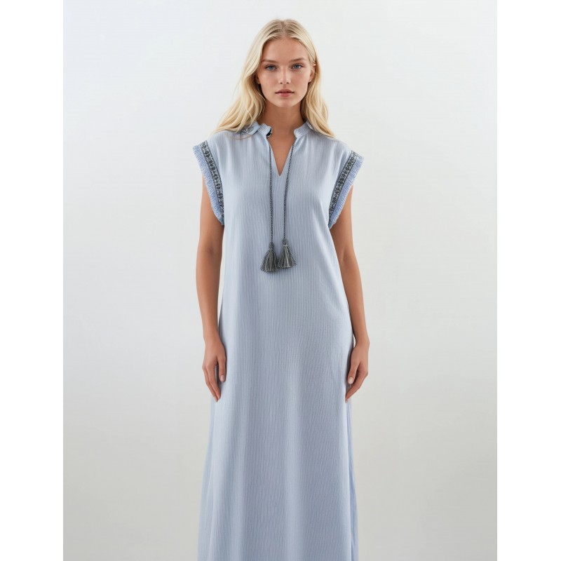 S663 - Type - BEACHDRESS LONG SEA STRIPE- (S663) S663 - Type - BEACHDRESS LONG SEA STRIPE- (S663)