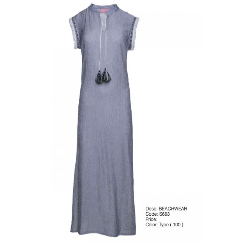 S663 - Type - BEACHDRESS LONG SEA STRIPE- (S663) S663 - Type - BEACHDRESS LONG SEA STRIPE- (S663)