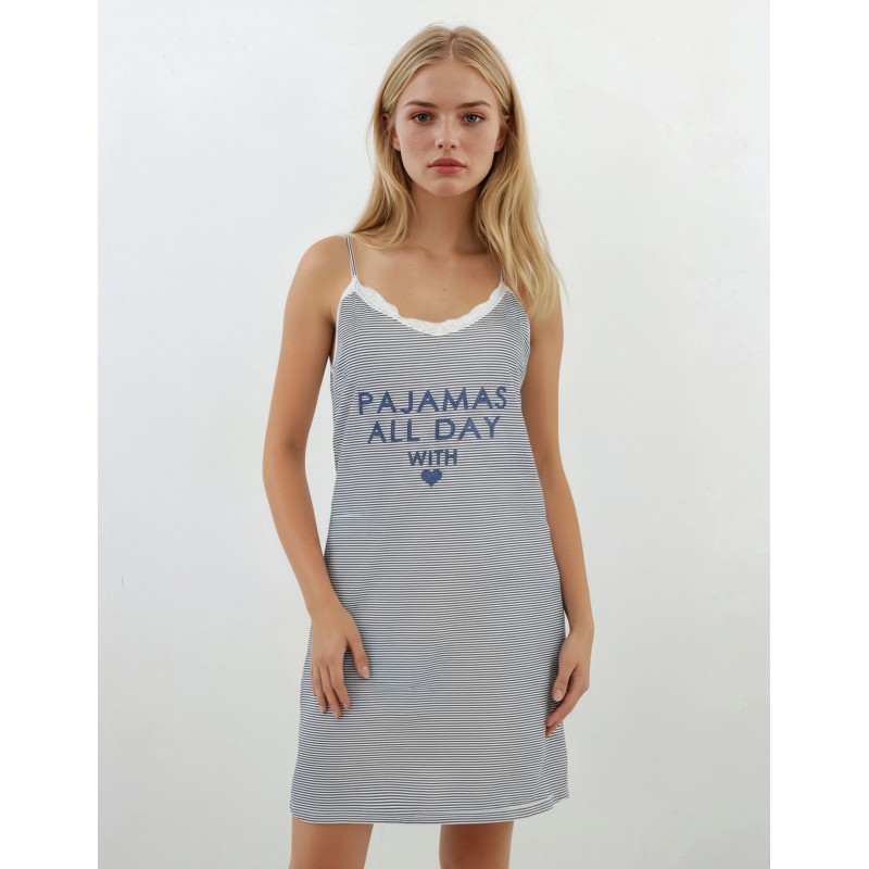 S708 - Type - NIGHTGOWN BLUE STRIPES- (S708) S708 - Type - NIGHTGOWN BLUE STRIPES- (S708)