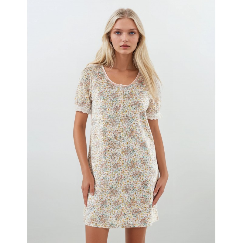 S748 - Type - NIGHTGOWN ABSTRACT FLOWERS- (S748) S748 - Type - NIGHTGOWN ABSTRACT FLOWERS- (S748)