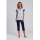 S751 - Type - PIJAMA BLUE FLOWERS CAPRI- (S751) S751 - Type - PIJAMA BLUE FLOWERS CAPRI- (S751)