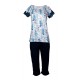S751 - Type - PIJAMA BLUE FLOWERS CAPRI- (S751) S751 - Type - PIJAMA BLUE FLOWERS CAPRI- (S751)
