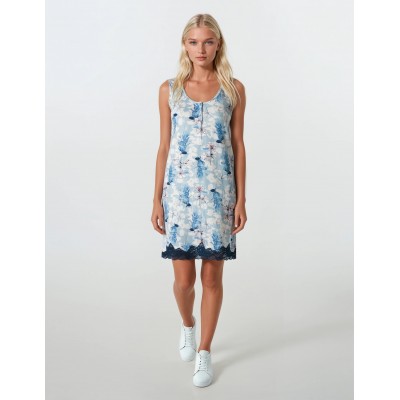S754 - Type - NIGHTGOWN BLUE FLOWERS- (S754)