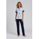 S756 - Type - PIJAMA BLUE FLOWERS LONG PANTS- (S756) S756 - Type - PIJAMA BLUE FLOWERS LONG PANTS- (S756)