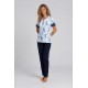S756 - Type - PIJAMA BLUE FLOWERS LONG PANTS- (S756) S756 - Type - PIJAMA BLUE FLOWERS LONG PANTS- (S756)