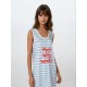 S761 - Coral - NIGHTGOWN STRIPES- (S761) S761 - Coral - NIGHTGOWN STRIPES- (S761)