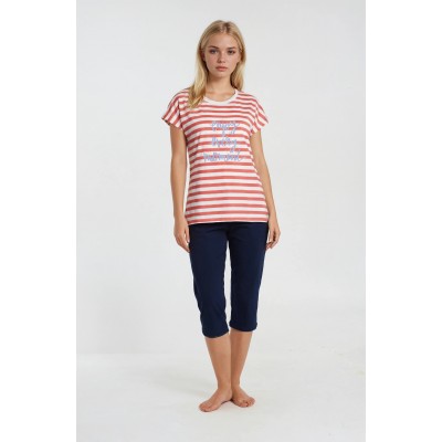 S763 - Coral - HOMEWEAR STRIPES- (S763)